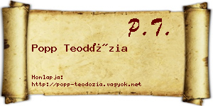 Popp Teodózia névjegykártya
